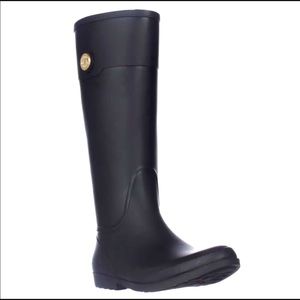 Women’s Tommy Hilfiger Black Zip Up Rain Boot Size 10 NEW - no box